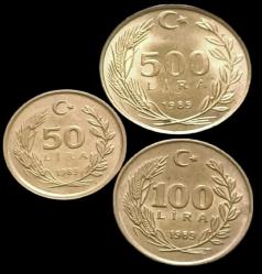 1989 50-100-500 Lira (500 Lira Meksika baskısı)
