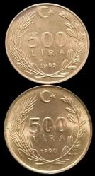 1989-1990 500 Lira (1989 Meksika baskısı)