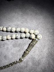 Havlit taşı gümüş imame ve püsküllü tesbih