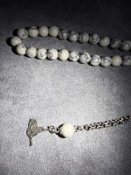 Havlit taşı gümüş imame ve püsküllü tesbih