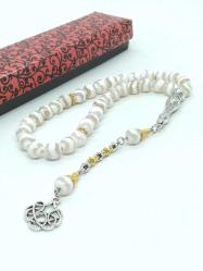 8 Mm Tibet Akik Taşlı 33'Lük Tespih - Faset Kesim,Yeşil-Beyaz Özel Renk...