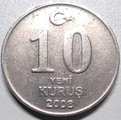 Türkiye 2008 10 Yeni Kuruş - YTL Dönemi Son Baskı - Koleksiyonluk Madeni Para