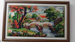 Nostaljik Manzara – El İşçiliği Etamin Tablo | 82 x 51 cm