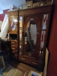 Antika Viyana taş aynali gardrop