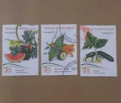 2021 Kabakgiller  Hıyar Kudret Narı Karpuz Pul  (Yıkanmış)  Damgalı Posta Pulu - Türkiye PUL Koleksiyonu - Turkish Postage Stamp