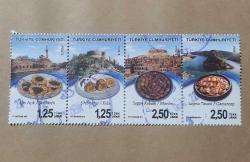 2014 GEleneksel Yemekler Gaziantep Mardin kilis Şanlıurfa Blok içi Tam Seri Pul  (Yıkanmış)  Damgalı Posta Pulu - Türkiye PUL Koleksiyonu - Turkish Postage Stamp