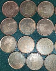 İspanya 1 euro cent 19 farklı tarih 1999 2003 2004 2005 2006 2007 2008 2010 2011 2012 2013 2015 2016 2017 2018 2019 2020 2022 2023 tarihleri