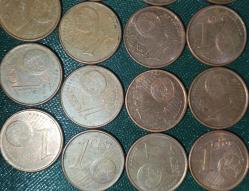 İspanya 1 euro cent 19 farklı tarih 1999 2003 2004 2005 2006 2007 2008 2010 2011 2012 2013 2015 2016 2017 2018 2019 2020 2022 2023 tarihleri