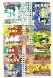 Easter Island Set 6 500 1000-2000 -50000-10000-50000 Rongo 2021 polymer UNC (TK 19 326) ÇİL