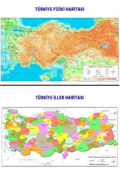 Laminasyonlu Türkiye Harita Seti (Fiziki – İller – Bölgeler – İklim)