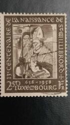 1958 YILI LÜKSEMBURG AZİZ VİLLİBROAD'UN DOĞUMUNUN 1300.YILDÖNÜMÜ  DAMGALI  ŞARNİYERSİZ.