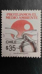 LOT.9 » 1990 YILI ŞİLİ ÇEVRE KORUMA  DAMGALI  ŞARNİYERSİZ.