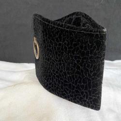 Siyah Kadife Pirinç Ay Yıldızlı Kalpak