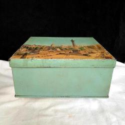 1950'ler İngiliz Elkes Büyük Metal Bisküvi Kutusu