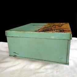 1950'ler İngiliz Elkes Büyük Metal Bisküvi Kutusu