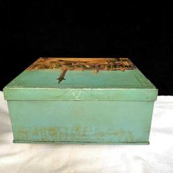 1950'ler İngiliz Elkes Büyük Metal Bisküvi Kutusu