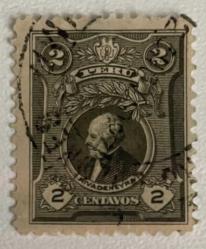 1925.KLASİK. RIVE DENERYA.PERU 2 CENTAVOS TEK PUL.DAMGALI