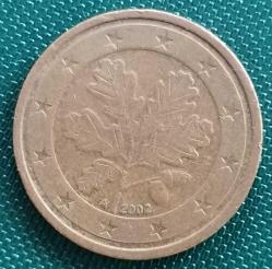 ALMANYA 2002 A D F G J  TAM SERİ  2 EURO CENT