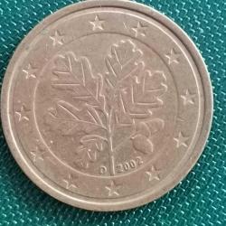 ALMANYA 2002 A D F G J  TAM SERİ  2 EURO CENT