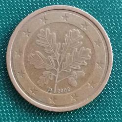 ALMANYA 2002 A D F G J  TAM SERİ  2 EURO CENT