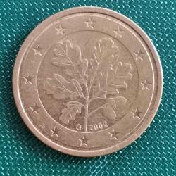 ALMANYA 2002 A D F G J  TAM SERİ  2 EURO CENT