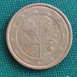ALMANYA 2002 A D F G J  TAM SERİ  2 EURO CENT