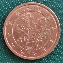 ALMANYA 2002 A D F G J  TAM SERİ  2 EURO CENT