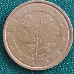 ALMANYA 2005 A D F G J  TAM SERİ  2 EURO CENT