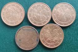 ALMANYA 2006  A D F G J  TAM SERİ  2 EURO CENT