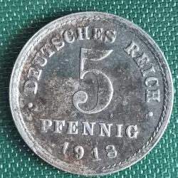 ALMANYA  1918 E    5  PFENNING