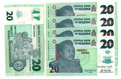 5 Adet Nigeria, 20 naira, 2024, P-New, POLYMER, UNC ÇİL