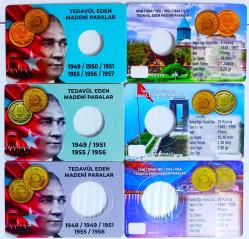 1949-57 Arası Pirinç 5-10-25 Kuruş Kapama ((Folder))