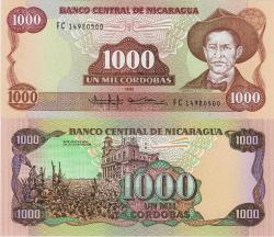 NİKARAGUA 1000 CORDOBA 1985 ÇİL.