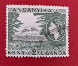 İngiliz sömürgesi Kenya -Uganda-Tanganika-damgalı