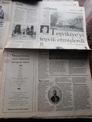 Hürriyet Osmanlı Gazetesi - Turkish Newspaper - 18 Ekim 1999 - 700 yıllık uzun yürüyüş yazan Murat Bardakçı - Üçüncü Roma imparatorluğu yazan İlber Ortaylı - bürokrasi kapısı Malazgirt yazan Erhan Afyoncu - Osmanlı'da sanayi sabunla başladı  yazan Gülden Sarıyıldız - Teşvikiyeyi teşvik etmişlerdi yazan Burak Çetintaş - Osmanlı Gazetesi Mimar Sinan'ın hamamına sponsor - ilk paparazzi minyatürcüler  yazan Günay Kut - Osmanlı'da feminist yayınlar yazan Zehra Toska - bir hanedanın dramı yazan Murat Bardakçı - mantıdan hamburgere yazan Turgut Kut - İstanbul'un ilk Işıkarası yazan Ekmeleddin İhsanoğlu - Padişah Best Seller'ları yazan Filiz Çağman - batılılaşma iflas getirdi yazan Ali Akyıldız - şiir gibi sözlükler yazan Günay Kut - 19. Yüzyıl gümüş leğen ibrik Sadberk Hanım müzesi koç - Sümerbank - Osmanlı'nın başkentleri - sarayın lojman mahallesi - cüzdandaki banknotun tarihi - Vakko dekor - şair Nigar - mektepli kadının dergisi mektepli Fotoğrafı - sarayda toplu sünnetler - Sakıp Sabancı