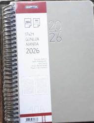 Antika - Ajanda Spiralli  2026 Yılı 17X24  Cm  Gıpta SEK-407 Seri GRİ - kitantik - kitaLog