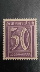 LOT.11 » 1921 YILI ALMANYA ALMAN İMPARATORLUĞU 50 MARK  GÜNLÜK PULLARIN EN YÜKSEK VALÖRLÜSÜ DAMGASIZ  ŞARNİYERSİZ.