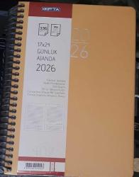 Ajanda Spiralli  2026 Yılı 17X24  Cm  Gıpta SEK-407 Seri SARI