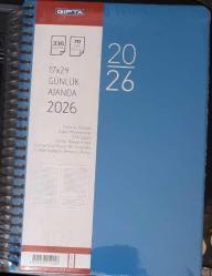 Ajanda Spiralli  2026 Yılı 17X24  Cm  Gıpta SEK-407 Seri   MAVİ