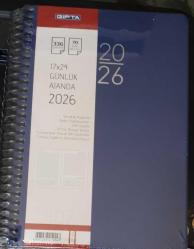 Ajanda Spiralli  2026 Yılı 17X24  Cm  Gıpta SEK-407 Seri   LACİVERT
