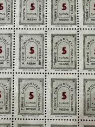 1963 TC 1 kuruş 5 kuruş sürşarjlı resmi 100 adet tabaka pullar MNG