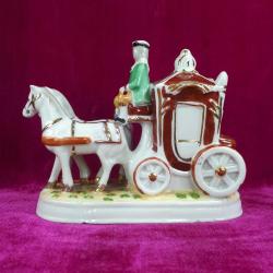 VINTAGE AVRUPA KUPA AT ARABASI EL BOYAMA PORSELEN BİBLO , HÂLİYLE