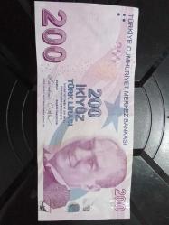 200 lira KAĞIT PARA  MERAKLISINA 005-500 başı ve sonu Radar para