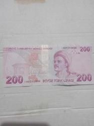 200 lira KAĞIT PARA  MERAKLISINA 005-500 başı ve sonu Radar para