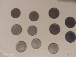 11 adet, 1960-1970 yıllarının bozuk paraları