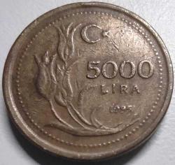 Türkiye 1995 5000 Lira - Atatürk Portreli - Koleksiyonluk Madeni Para