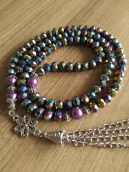 Çin Kristali, Janjanlı 99' Luk Namaz-Dua Tespihi, Mevlevi Temalı, 8 Mm...