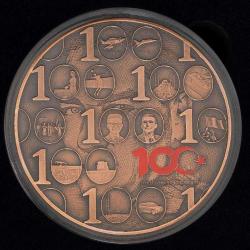 TÜRKİYE CUMHURİYETİ'NİN 100.YILI, SERTİFİKALI BRONZ HATIRA PARASI