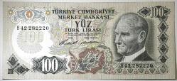 6. Emisyon 1. Tertip 100 Türk Lirası B42 282220 Çok Çok Temiz Kondisyonda Koleksiyonluk Eski Para