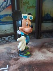 vintage ''mickey mouse yaz kombinli''orijinal figür oyuncak & 9 cm